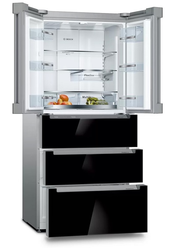 Tủ lạnh kiểu pháp 540 lít Home Connect kính đen Series 6 Bosch KFN86AA76J