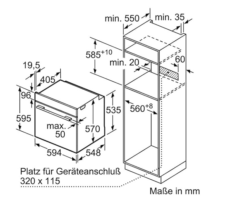 Lò nướng Bosch HBA514BS3 âm tủ 71 lít Series 4