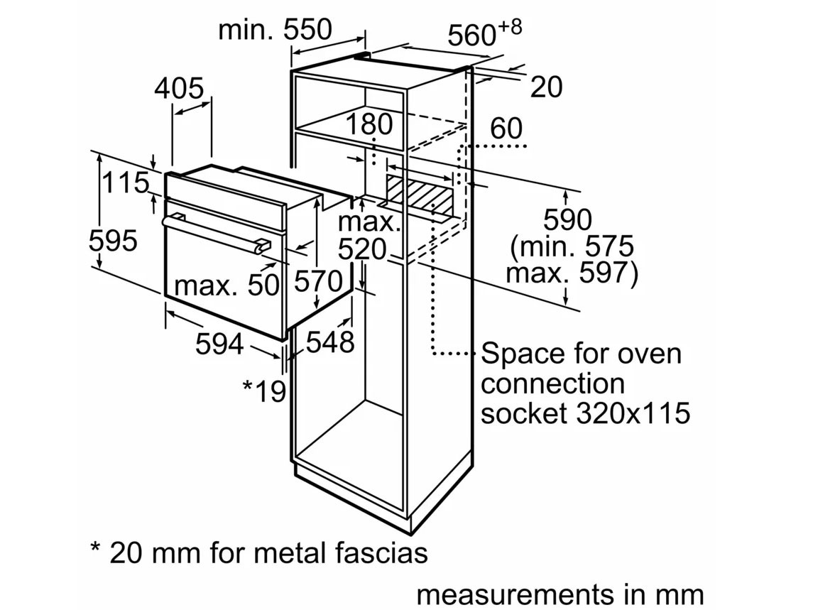 Lò nướng Bosch HBF512BB1T âm tủ 66 lít Series 2